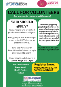 CALL FOR VOLUNTEERS